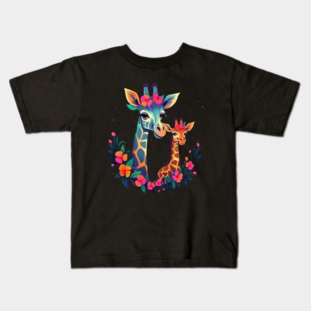 Giraffe Mothers Day Kids T-Shirt by JH Mart